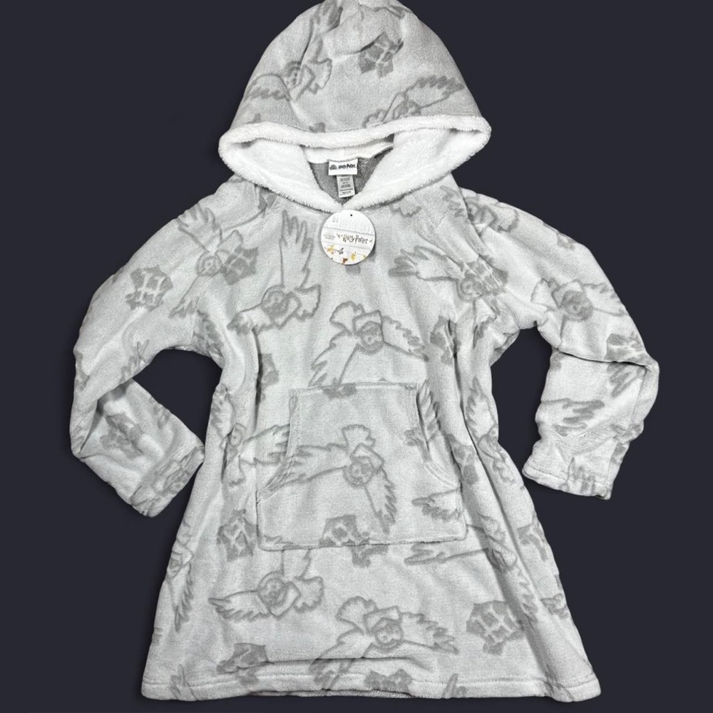 NWT Wizarding World Harry Potter Women XL Gray Fleece Lounge Hoodie Sherpa